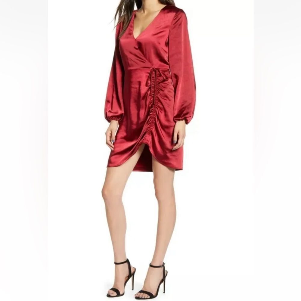 Cupcakes and Cashmere Burgundy Satin Dress